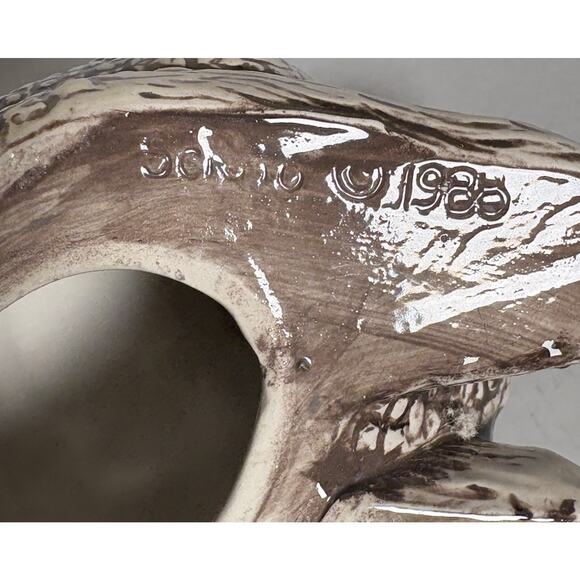 Vintage Scioto Ceramic Lamb Sheep Figurine Pottery Glazed Brown White 8"H x 9"L - Picture 9 of 12